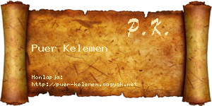 Puer Kelemen névjegykártya